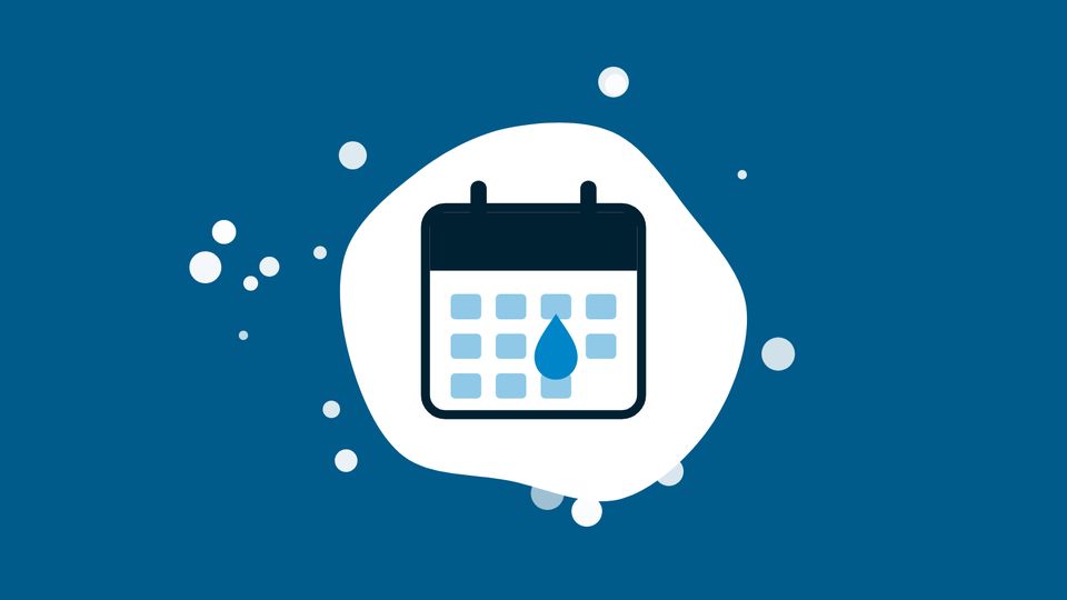 Illustration of a calendar page with a milk drop